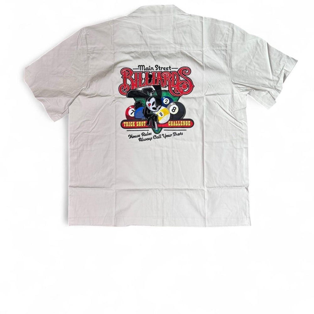 Disney Parks Cream Embroidered Casual Button Down Shirt